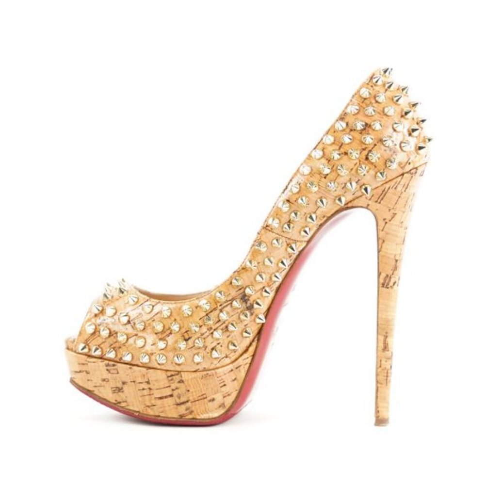 Christian Louboutin Cork Lady Peep 150 Lucido